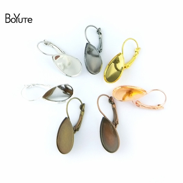 BoYuTe 50Pcs 7Colors Fit Water Drop 10*14MM 13*18MM 18*25MM Cabochon Earrings Base Blank Tray Diy Jewelry Accessories