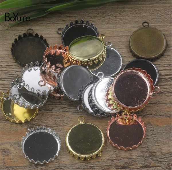 BoYuTe 6 colors Round 15MM 20MM 25MM Hot sale Cameo Cabochon Setting Diy Pendant Blank Base Tray