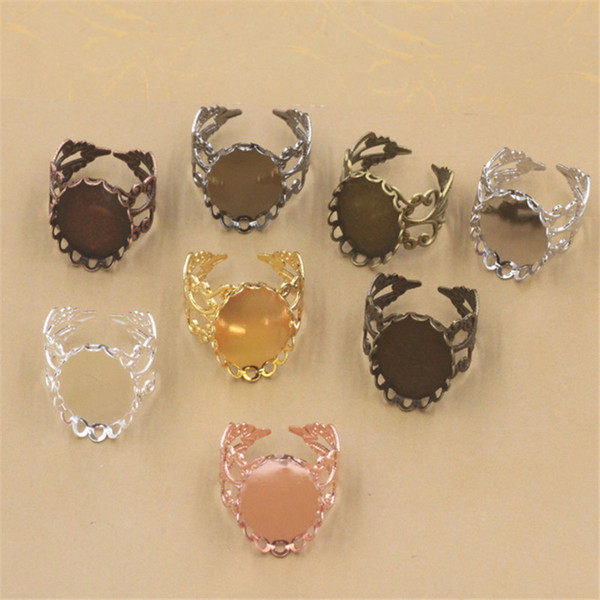 BoYuTe 10Pcs 8 Colors Adjustable Ring Base with 13*18MM 18*25MM Oval Cabochon Tray Bezel Diy Ring Settings Jewelry Findings