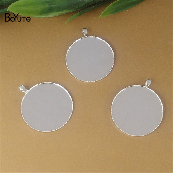 BoYuTe 50Pcs 20MM 25MM Hot sale Round Cameo Cabochon Base Silver Plated Diy Jewelry Pendant Blank Trays