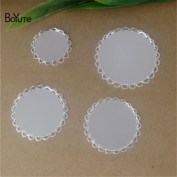 BoYuTe 10Pcs 16-18-20-25-30MM Round Silver Cameo Cabochon Base Setting Diy Blank Tray Bezel Jewelry Accessories Parts