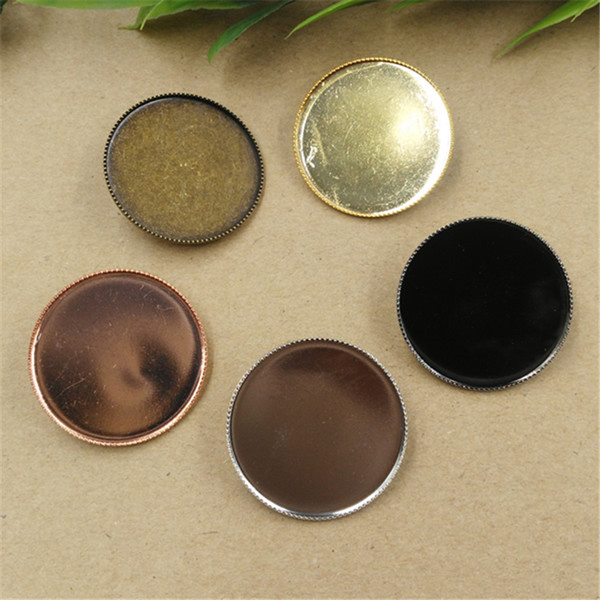 BOYUTE 50Pcs 20mm 25mm 30mm Round Cabochon Settings Brooch Base Wholesale Vintage Fashion Diy Jewerly Findings