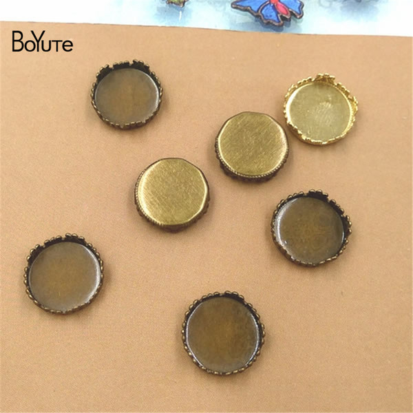 BoYuTe 100Pcs Round 12MM Hot sale Cabochon Base Setting Diy Blank Tray Bezel Jewelry Accessories Parts