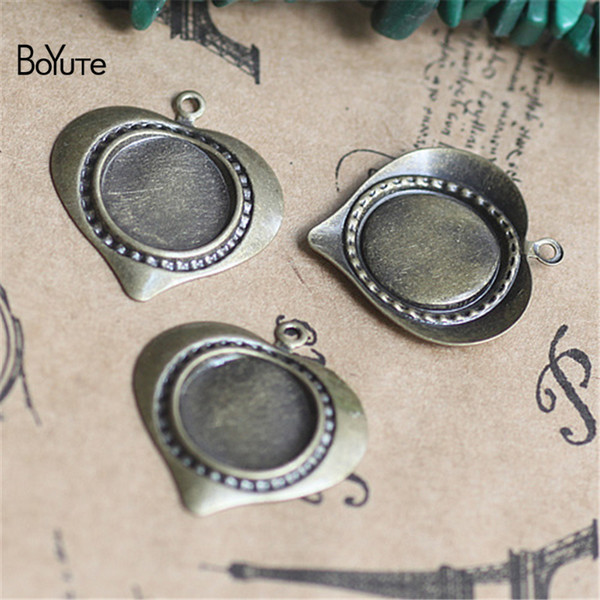 BoYuTe 100Pcs 10MM Hot sale Cabochon Base Tray Blank Charms Pendant Vintage Fashion Diy Jewelry Accessories