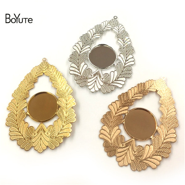 BoYuTe 10Pcs Inner 18MM Cabochon Base Blank Tray Silver Gold Diy Pendant Charms for Jewelry Making