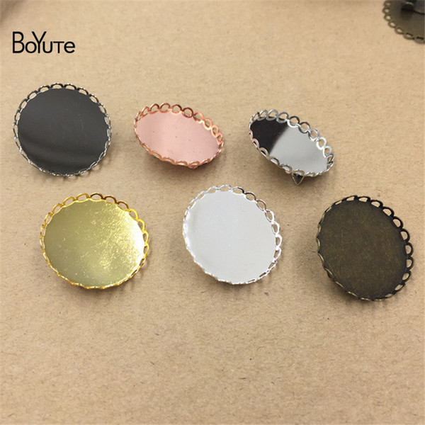 BoYuTe 20Pcs Fit Round 25MM HOT Sale Cabochon Brooch Base Blank Tray Setting Diy Jewelry Accessories