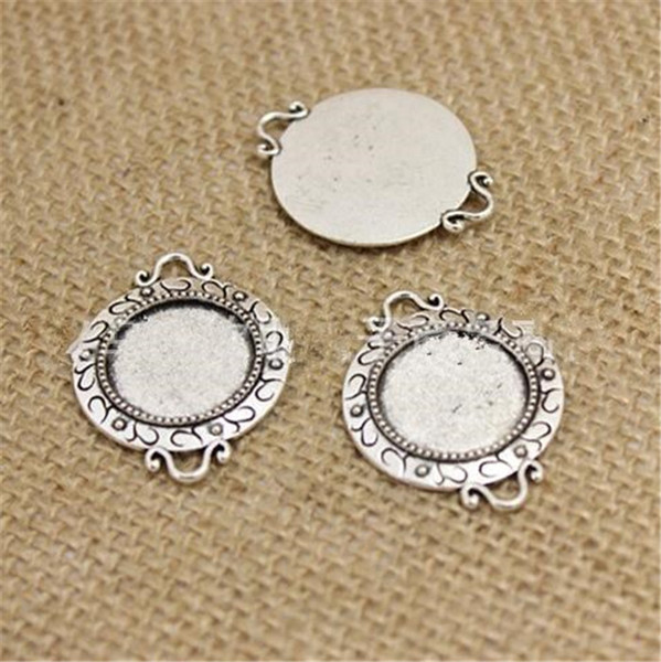 3000pcs Cabochon Cameo Base Tray Bezel Blank Jewelry Materials Flower Hanging Inner Size 18mm Round cameos and cabochons J170