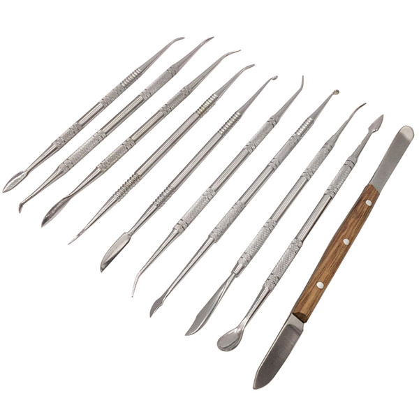 Dental Lab Equipment Wax Carving Tools Set Steel Wax Carver Clay Pottery Blade Surgical Dentist Sculpture Knife Instrument Tool