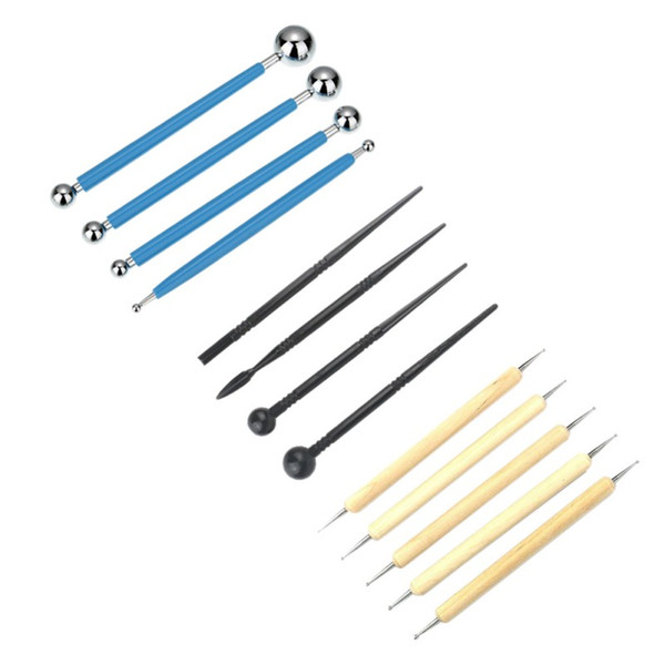 13pcs/pack Wooden Handle Pottery Tools for Clay Pottery Ceramics Sculpting Carving Modeling Rock Painting