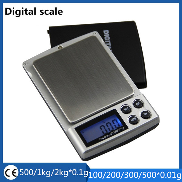 New Mini 100/ 200/300/500g x 0.01g /500/1000/2000 x0.1g Portable Electronic Digital Pocket Jewelry Scale Balance Pocket Gram LCD Display