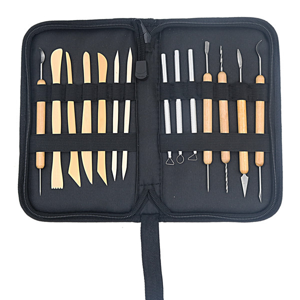 Sculpting Tools,Wooden Handle Pottery Carving Tool Clay Carving Set 14pcs