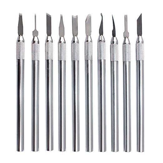 10 Pcs Wax Carving Knife Kit Sculpture Blades Wax Pottery Clay Sculpting Carving Modeling Tool Jewelry Tools