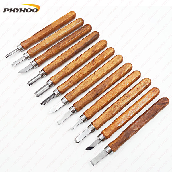 12 Pieces Wood Handle Carving Chisels Tools