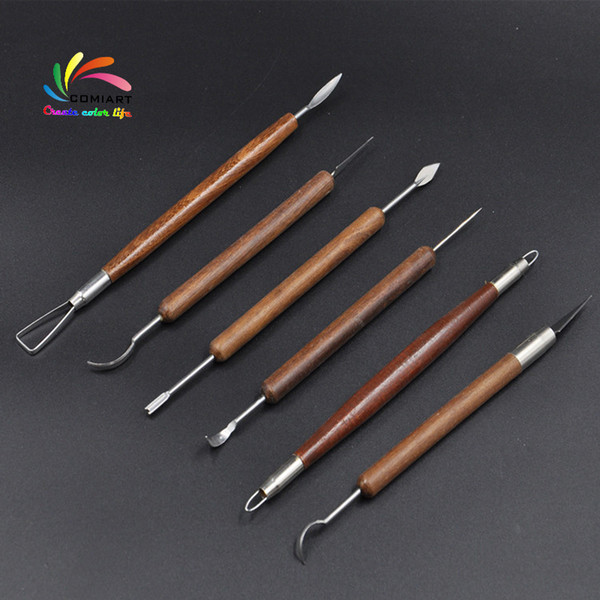 6 PCS/Set Pottery Ceramics Tools Polymer Clay Modeling Tools Wax Carving Sculpt Tool