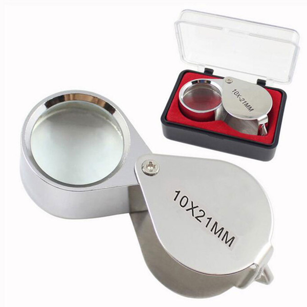 10X Jeweler Loupe Magnifier 21mm lens Magnifying glass Microscope for Jeweler Diamonds Handhold Portable Fresnel lens