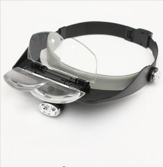 4 Lens Headband LED Head Light Magnifier Magnifying Glass Loupe