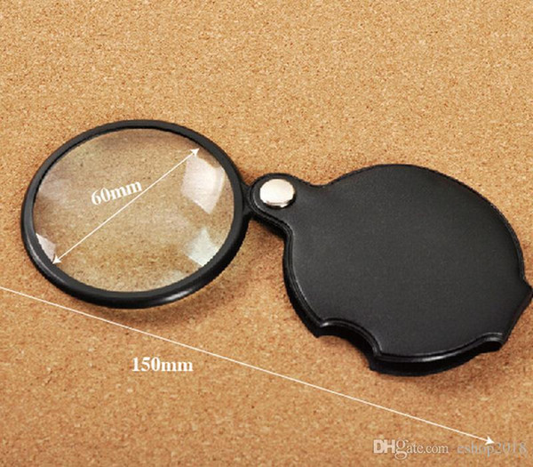 5X Mini Glass Lens Pocket Magnifier with Leather Pouch Folding Magnifying Glasses Tool Lupas De Aumento Microscope Ferramentas