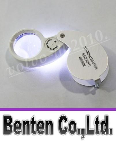 40x 25mm Glass Magnifying Jeweler Magnifier Eye Jewelry Loupe Loop tz Lights Led Light LLFA11