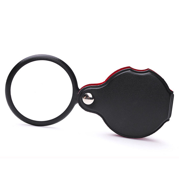 Portable Mini Black 50mm 10x Hand-Hold Reading Magnifying Magnifier Lens Glass Foldable Jewelry Loop Jewelry Loupes KKA1973