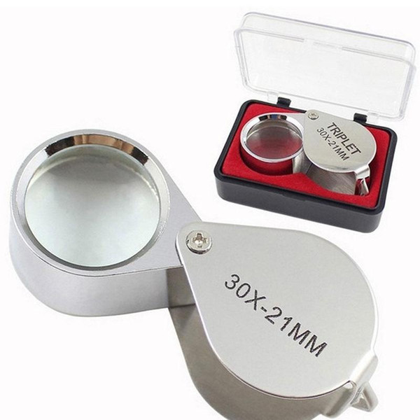 Jewelers Hot Sale Mini Eye Loupes Jewelry Diamond Magnifiers Magnifying Glass Ingenious Portable Magnifier Silver Color with Retail Box