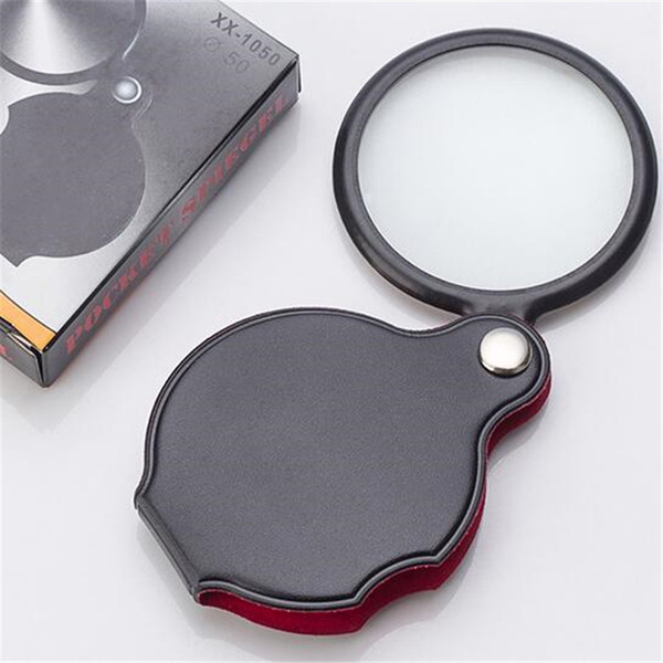 Portable Mini Black 50mm 8x Hand-Hold Reading Magnifying Magnifier Lens Glass Foldable Jewelry Loop Jewelry Loupes Glasses