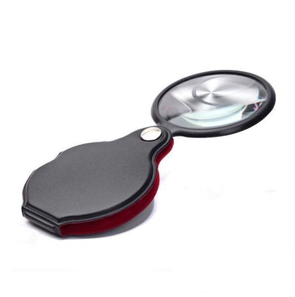 Mini Pocket 8X 50mm Folding Jewelry Magnifier Eye Loupe Glass Lens Foldable Jewelry Loop Jewelry Loupes b891