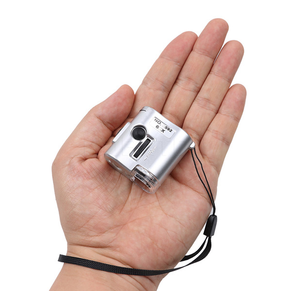 New Arrival Mini Lens 60X Pocket Magnifier Microscope With LED Ultraviolet Light Adjustable Loupe Currency Detector Gift for Gir