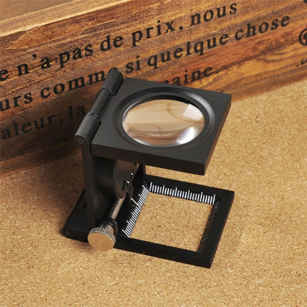 Foldable Scale Magnifier LED Illumination Light Printing fabric 12x Magnification Lupa Optical Lenses Magnifying Glass 9005A 1pcs