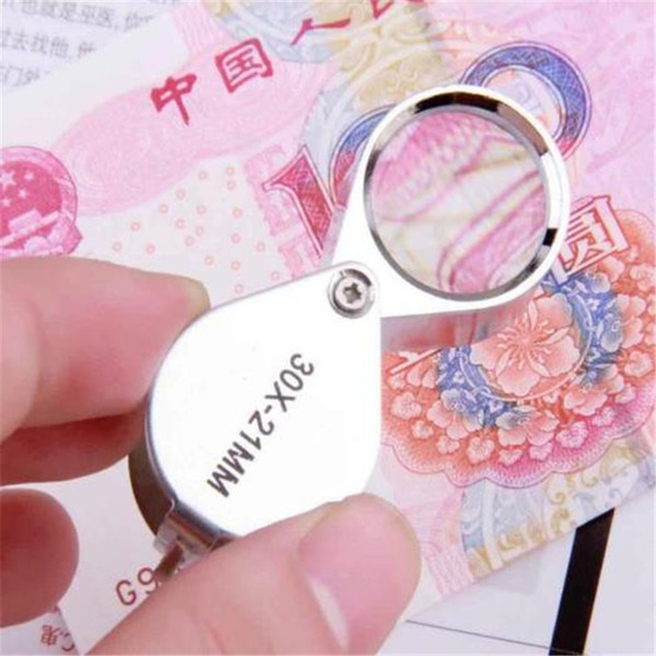 Hot sales 30x21mm Triplet Jewelers Eye Loupe Magnifier Magnifying Glass Jewelry Diamond With Retail Packaging Box 2019033013