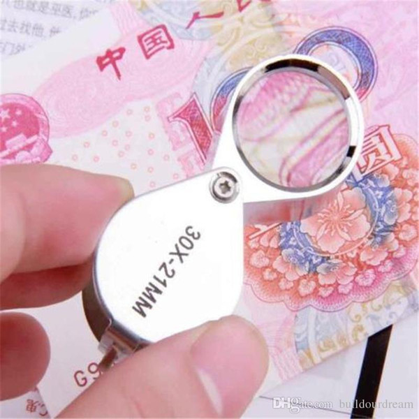 Hot sales 30x21mm Triplet Jewelers Eye Loupe Magnifier Magnifying Glass Jewelry Diamond With Retail Packaging Box 2019033013