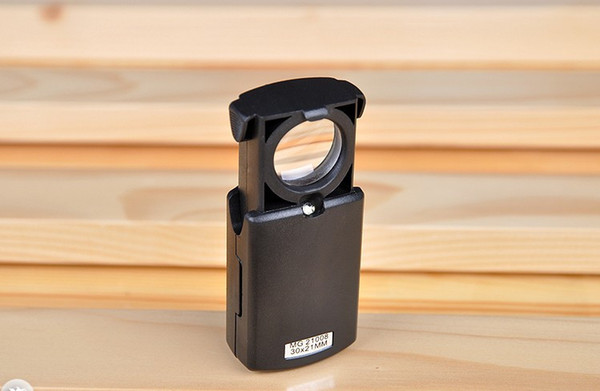 30x21mm Black Microscope LED fold eye Jewelry Loupe Pull Type Jewelry Magnifier with LED Light