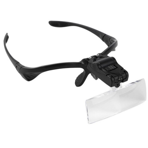 Hands Free Magnifier Optical Lens Headband Loupes Repair Reading Tool LED Light Magnifying Glasses Engraving Art Small Maintenance