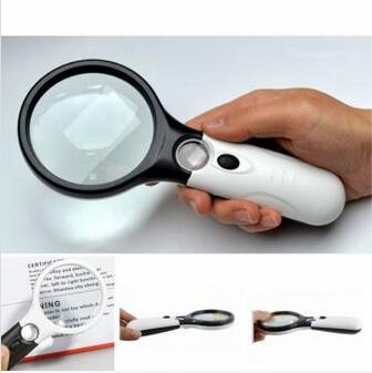 10X 20X/3X 45X 3 LED Light Handheld Magnifier Reading Magnifying Lens Glass Jewelry Craft Loupe