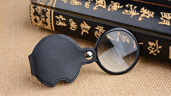 Portable Mini Black 50mm 10x Hand-Hold Reading Magnifying Magnifier Lens Glass Foldable Jewelry Loop Jewelry Loupes