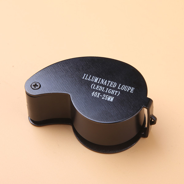 BIJIA 40X Portable Folding Magnifier Loupe Illuminated Magnifier Magnifying Glass Jewelry Coins Stamps Antiques with LED light