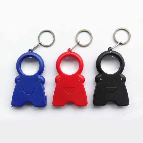 Figure three in one bottle opener LY-537 smile lights LED Keychain key lamp lamp magnifier