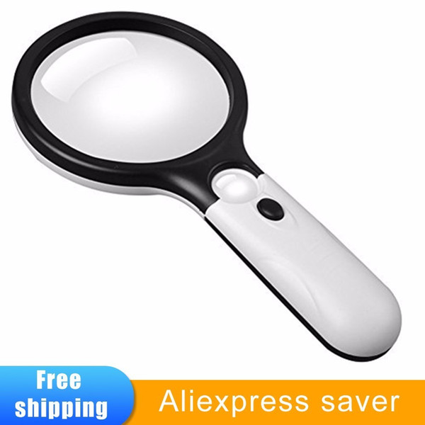 2018 Loepen Vergrootglas 3 Led Lights 3X 45X Plastic Handheld Reading Magnifier Lens Jewelry Loupe Magnifying Glass In Magnifer