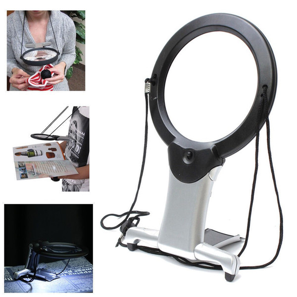 Hands Free LED loupe Lighted Reading Magnifier Neck Wear Quality Magnifying Glass For Seniors Sewing Cross Stitch Embroidery