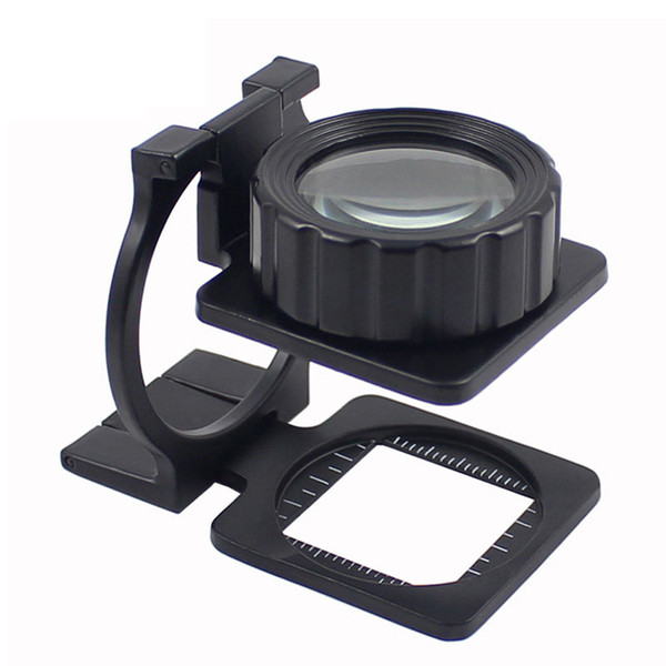 Table Magnifier 15X Magnifying Glass Cloth Textile Fabrics Inspection Folding Magnifier Scale Optical Glasses Lens Jewelry Loupe Convenient