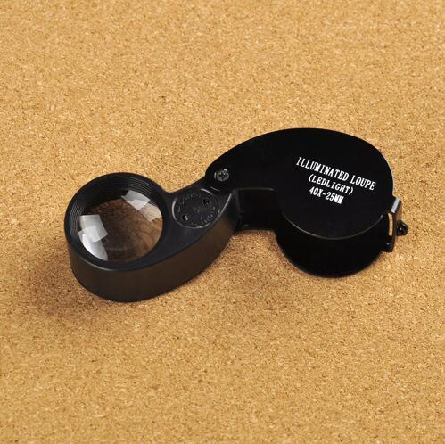 High quality Magnifier Magnifying Glass 40X 25MM Lens Jewelers Loupe Light Handheld With LED Lamp Magnifying Glass Microscope Lupas De Dumen