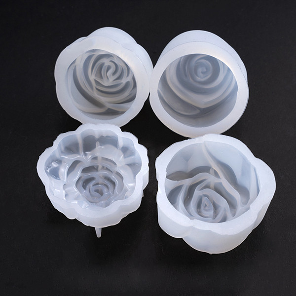 UV Resin Jewelry Liquid Silicone Molds 3D Rose Flowers Resin Charms Mold Polymer Clay Jewelry Making Moulds 4 Style