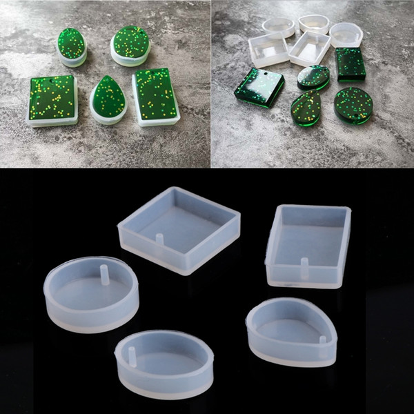 5pcs Silicone Mould Craft Mold Resin Necklace Pendant DIY Jewelry tool