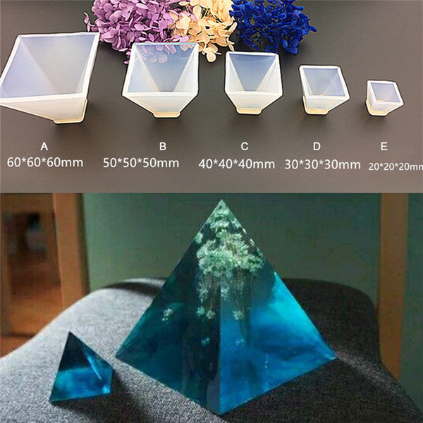 Transparent Pyramid Silicone Mould DIY Resin Decorative Craft Jewelry Molds Making tool 5 pcs/lot Wholesale