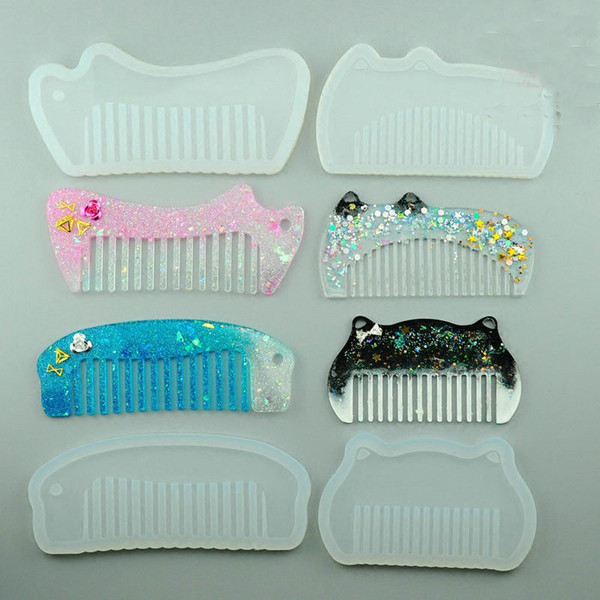 1 piece DIY Clear Silicone for comb Mould For Epoxy Resin with Real Flower Handmade Jewelry Tools resin molds for jewelry