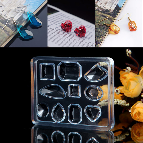 DIY jewelry tool Geometric Jewelry Mold Pendant Earring Silicone Resin Craft Making Tool Handmade decoration epoxy resin mold