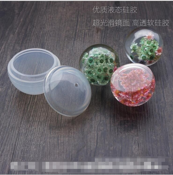 Sphere Ball Shape Silicone Mold Pendant Mould For Resin with Real Flower DIY Jewelry Making Tools Craft