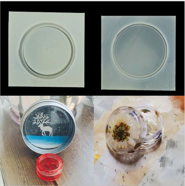 Small round box silicone mold resin molds DIY storage box jewelry manufacturing process resin molds for jewelry