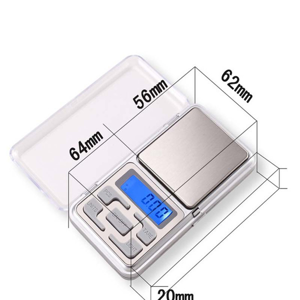 Free DHL 100/200/500g x 0.01g and 500g x0.1g Electronic Digital Pocket Jewelry Scale Balance Pocket Gram LCD Display