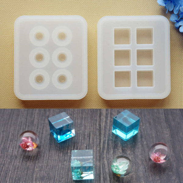 Silicone Mold for jewelry 16mm Cube ball beads 6 compartment Resin Silicone Mould handmade DIY Craft epoxy resin molds