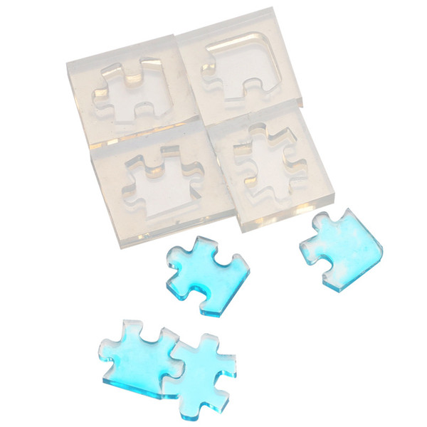 4pcs/set Puzzle Gemstone Crystal Mold Silicone Mould DIY Jewelry Pendant Making Tools for Epoxy Boy Enjoy Toys